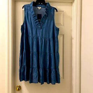 Crown & Ivy sleevelesss Chambray dress